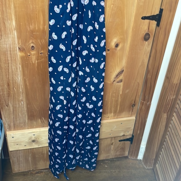 Princess Vera, Wang bandannas print, spaghetti, strap, maxi dress, navy and pink - Picture 6 of 7